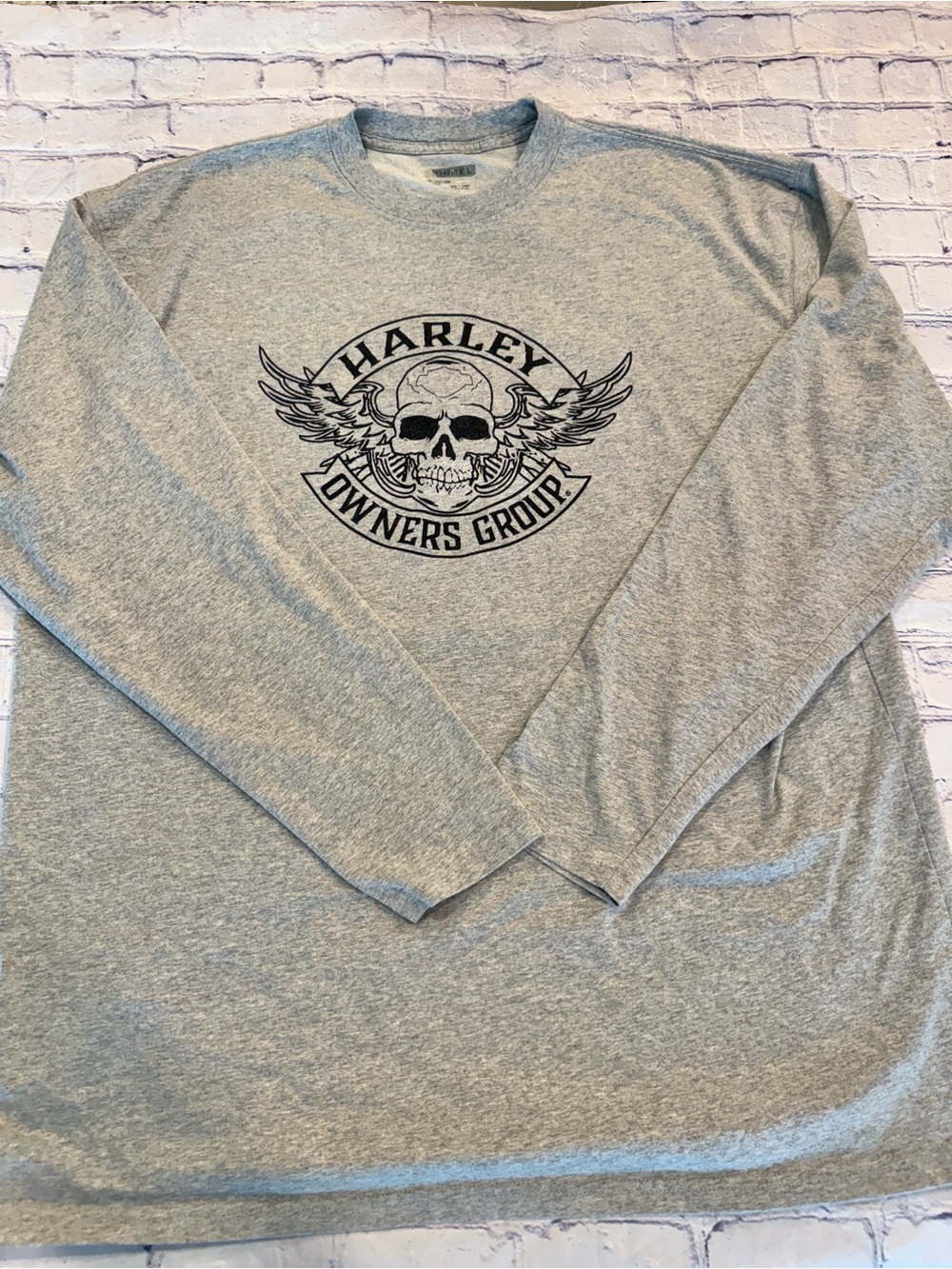 Harley Owner’s Group Men's Long Sleeve Crewneck Tee - EUC XXL